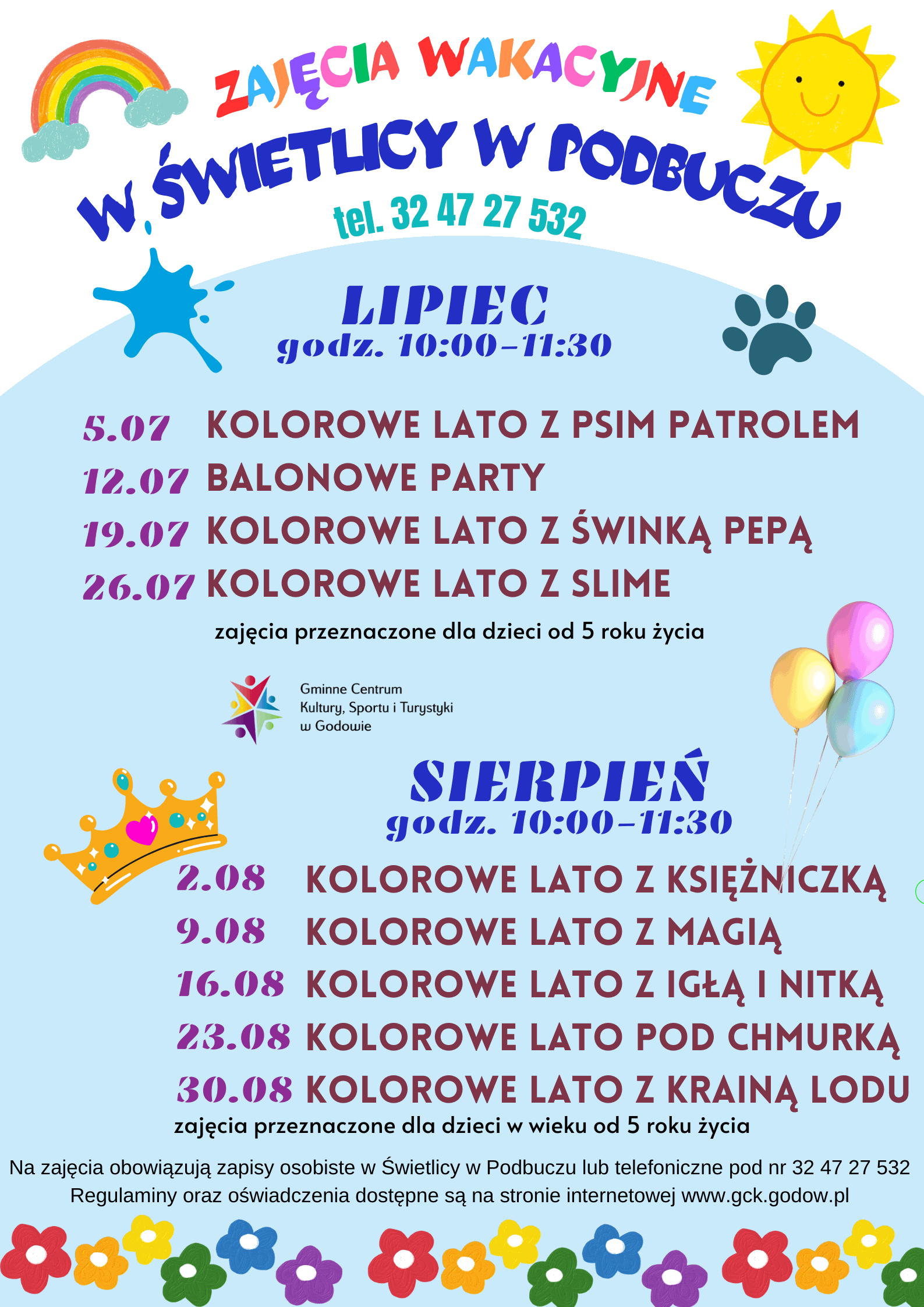 Zajęcia wakacyjne w Ośrodku Kultury w Godowie